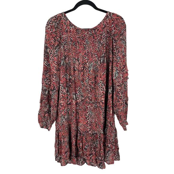 Nicholas Dress Devan Gathered snake print crepe minidress size 4 - Picture 2 of 7